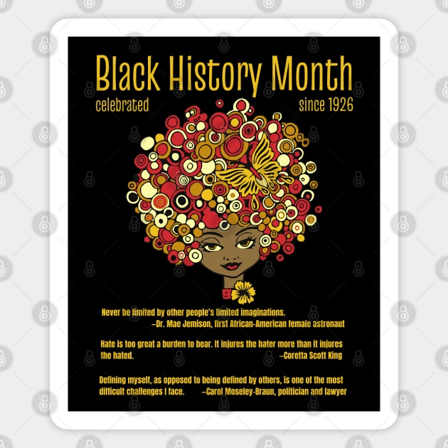 Black History Month, beautiful woman retro Magnet by HolidayBug